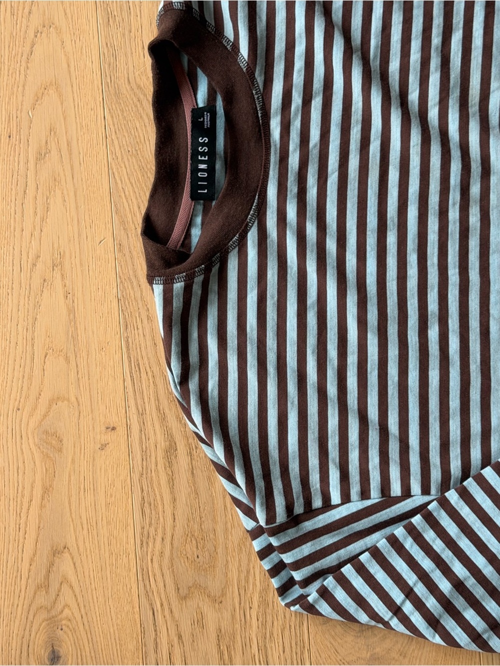 Lioness Brown & Light Blue Striped Long-Sleeve Shirt - Picture 2 of 3